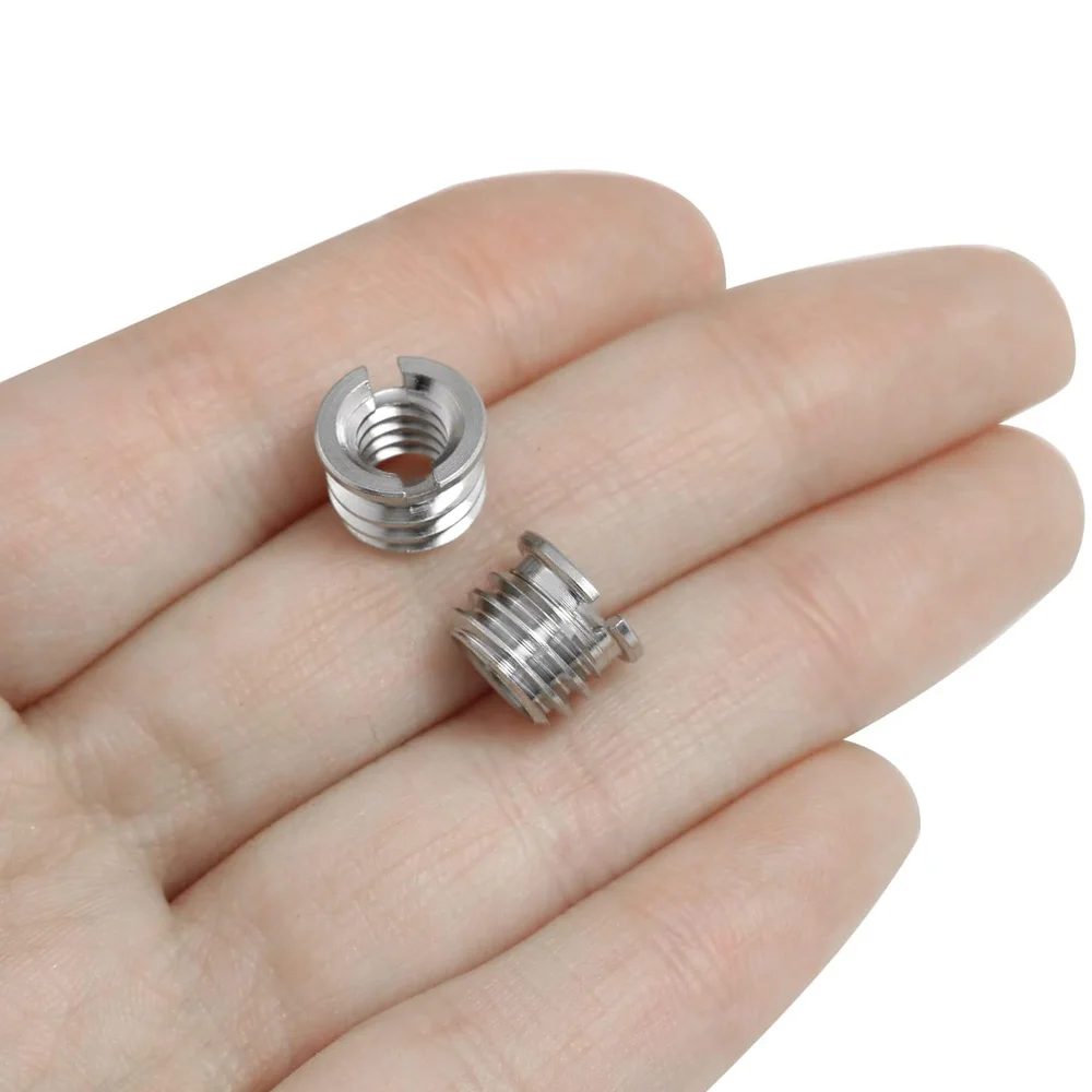 Adaptateur de trépied 1/4 "-20 femelle à 3/8"-16 mâle, convertisseur à vis Standard en acier inoxydable pour appareil photo DSLR, support monopode