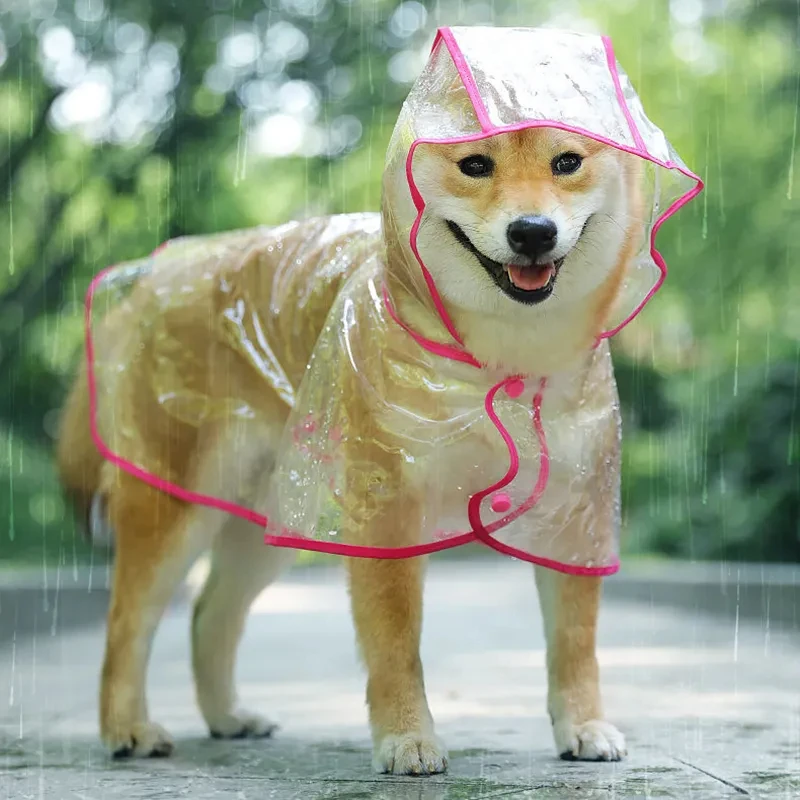 

Transparent Pet Raincoat for Small Dogs-Hooded Waterproof PVC Jacket, Lightweight Adjustable Puppy Rainwear, Soft Outdoor Poncho