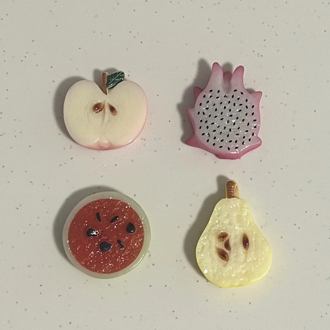 5pcs miniso series fruit cartoon resin flatback cabochons diy crafts materials jewelry making charms