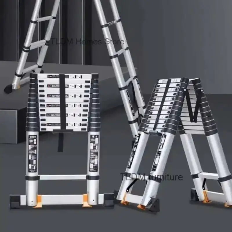 T Multi-functional Ladder Household Folding Thickened Aluminum Alloy Telescopic Ladders Herringbone Stairs Engineering Ladder