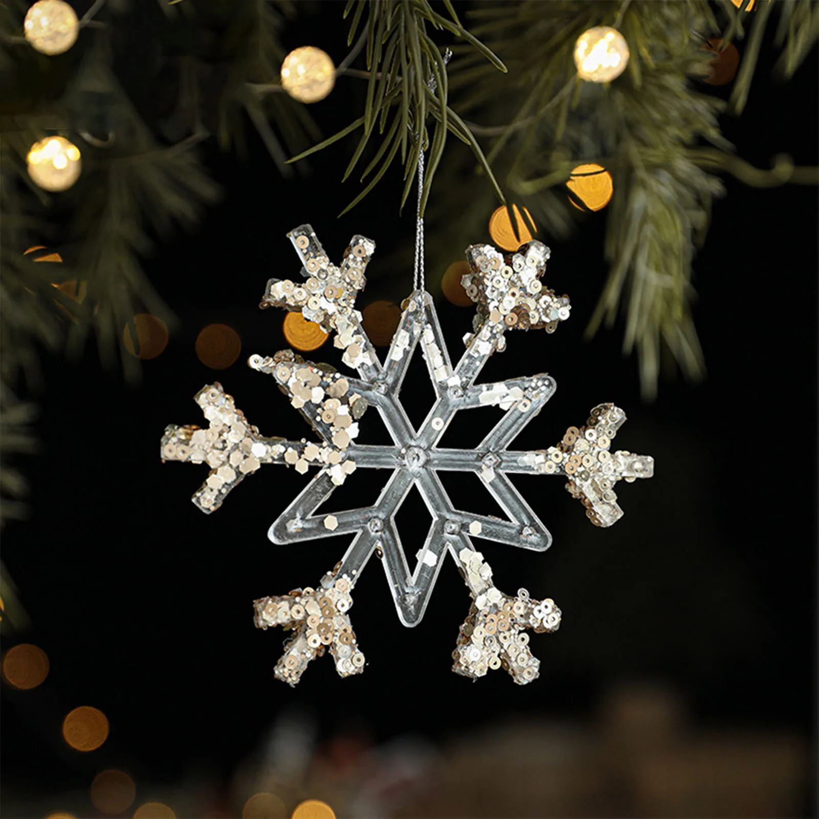 Shiny Christmas Tree Hangin Creative Shape Christmas Crystal Pendant for Christmas Theme Party Decor