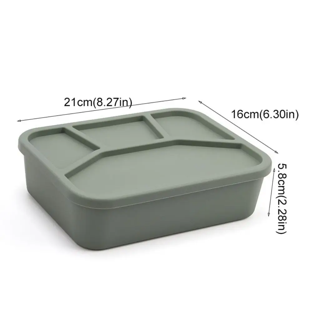 4 Compartment Silicone Lunch Box Microwave Safe Japanese Style Food Container Leakproof High temperature resistant