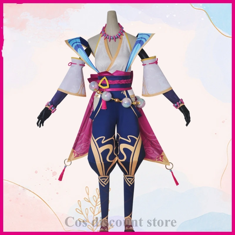 New Syndra Cosplay Costume Game LOL Soul Lianhua Women Girl Cos Dress Carnival Comic-con Party Clothes Full Set In Stock