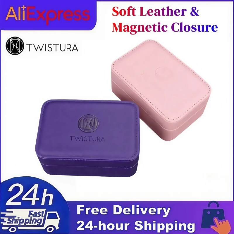 TWISTURA Lingxi Soft Leather Earphone Case Magnetic Closure Earphone Case Box for Effortless Access