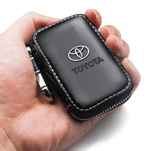 Echte Lederbrieftasche Multifunktion, Autoschlüsselbeutel, Toyota Yaris Hilux Prius Auris Supra Corolla Camry, 1PC 10 Hauptverkaufsschlüsselabdeckung Hilux Leder - №2