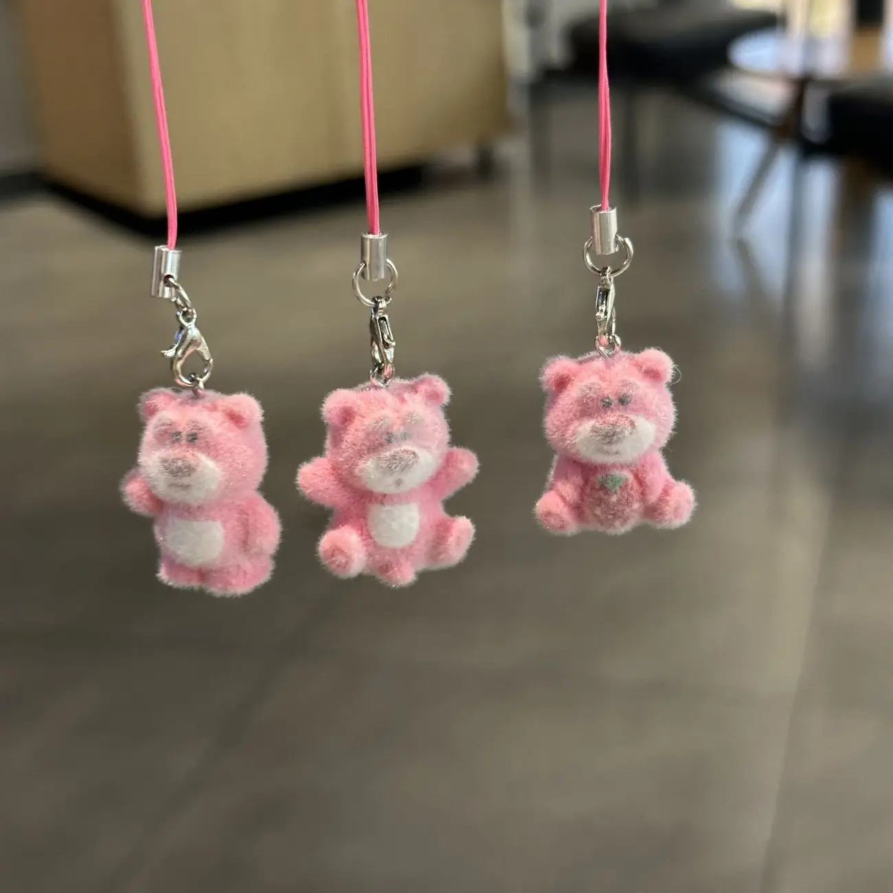 스위트 베어 전화 매력 펜던트 귀여운 키 체인 케이스 아이폰 15 CCD 카메라 Airpods 이어폰 Schoolbag Ins Korea New