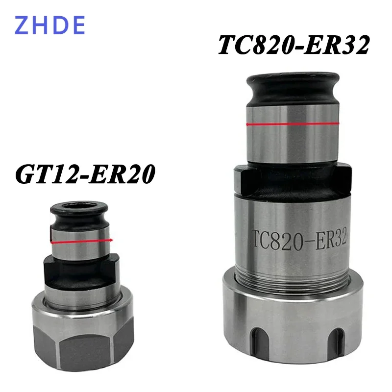 ZHDE TC820 GT24 GT12 ER32 ER40 ER20 آلة التنصت الحفر تشاك مبدل سريع GT24 الحفر GT12 ER20 ربط مقبض المشبك