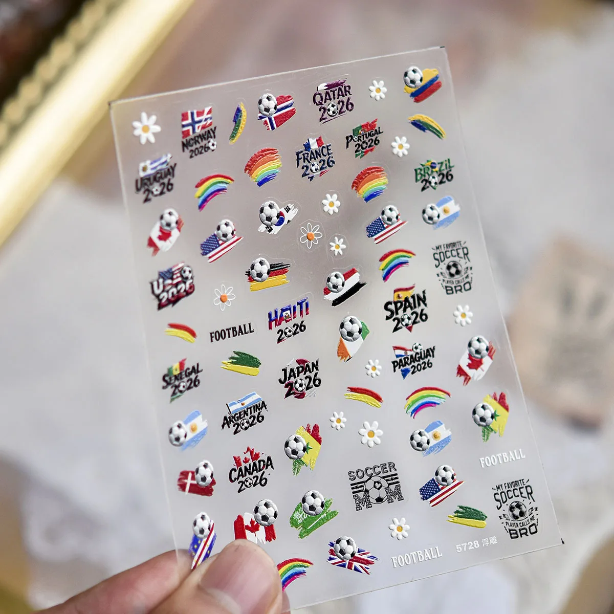 1Pcs Football Sports Series Nail Stickers Cartoon Nail Art Ornaments Perfect for Daily Casual Style DIY Stickers