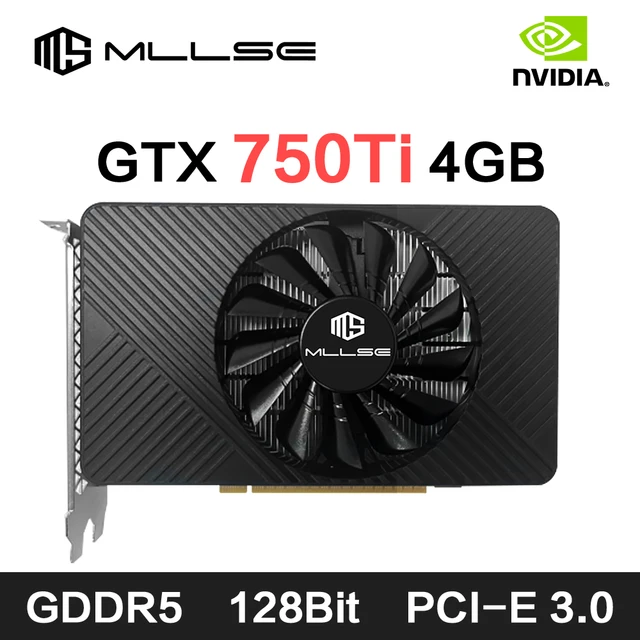 MLLSE GTX 750Ti 4GB Graphics Card GDDR5 128Bit DVI VGA PCI-E 3.0 Geforce GPU Gtx 750 8gb Gaming Video Card Placa De Video MLLSE GeForce GTX 750 Ti 4GB GDDR5 Graphics Card – 128-Bit, DVI / VGA / HDMI, PCIe 3.0