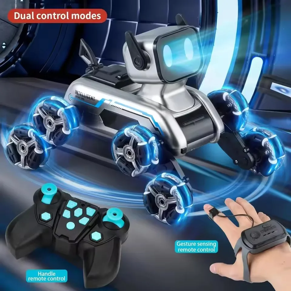 Gesture Sensing Remote Control Robotic Dog Four-wheel Drive Car Off-road Stunt Climbing Drift Toy Car