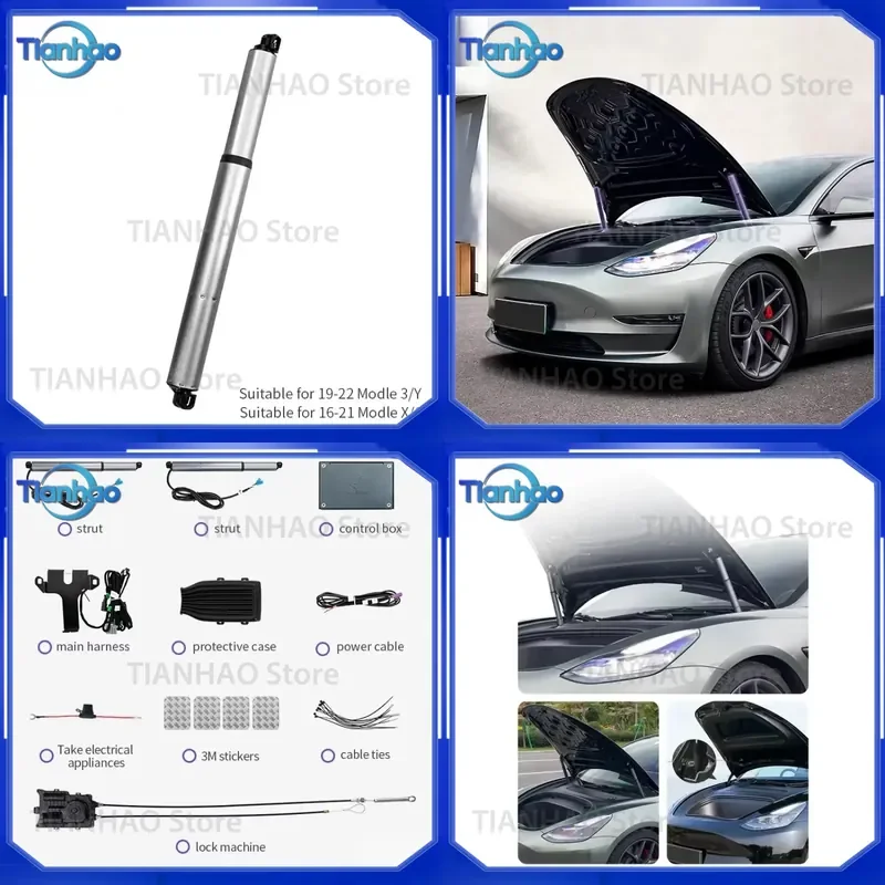 for Tesla Model Y 3 S X Electric Front Trunk Motor Kit Auto Open Close System Car Light Accessories Upgrade Modification