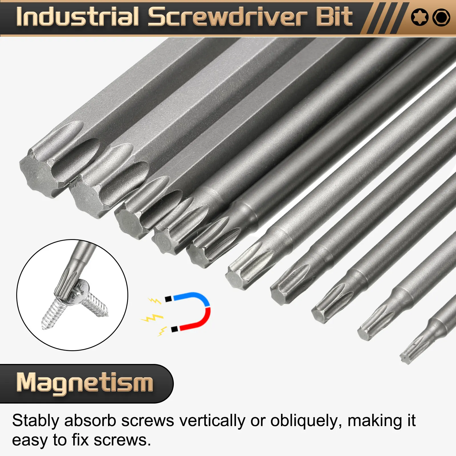 1/3/5pcs T5-T50 Torx Head Screwdriver Bit 1/4