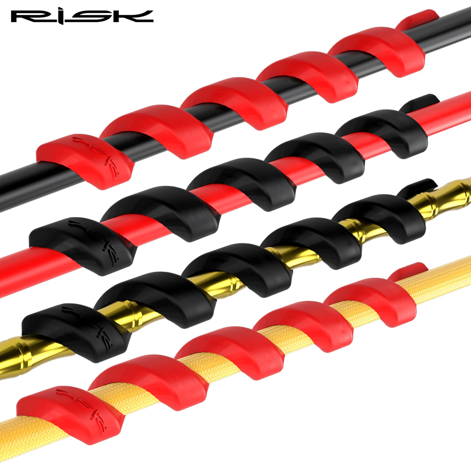 10pcs RISK Bike Cable Housing Protector Bicycle Frame Protection Guard Rubber Sleeve Spiral Wrap Shift Derailleur Brake Cable