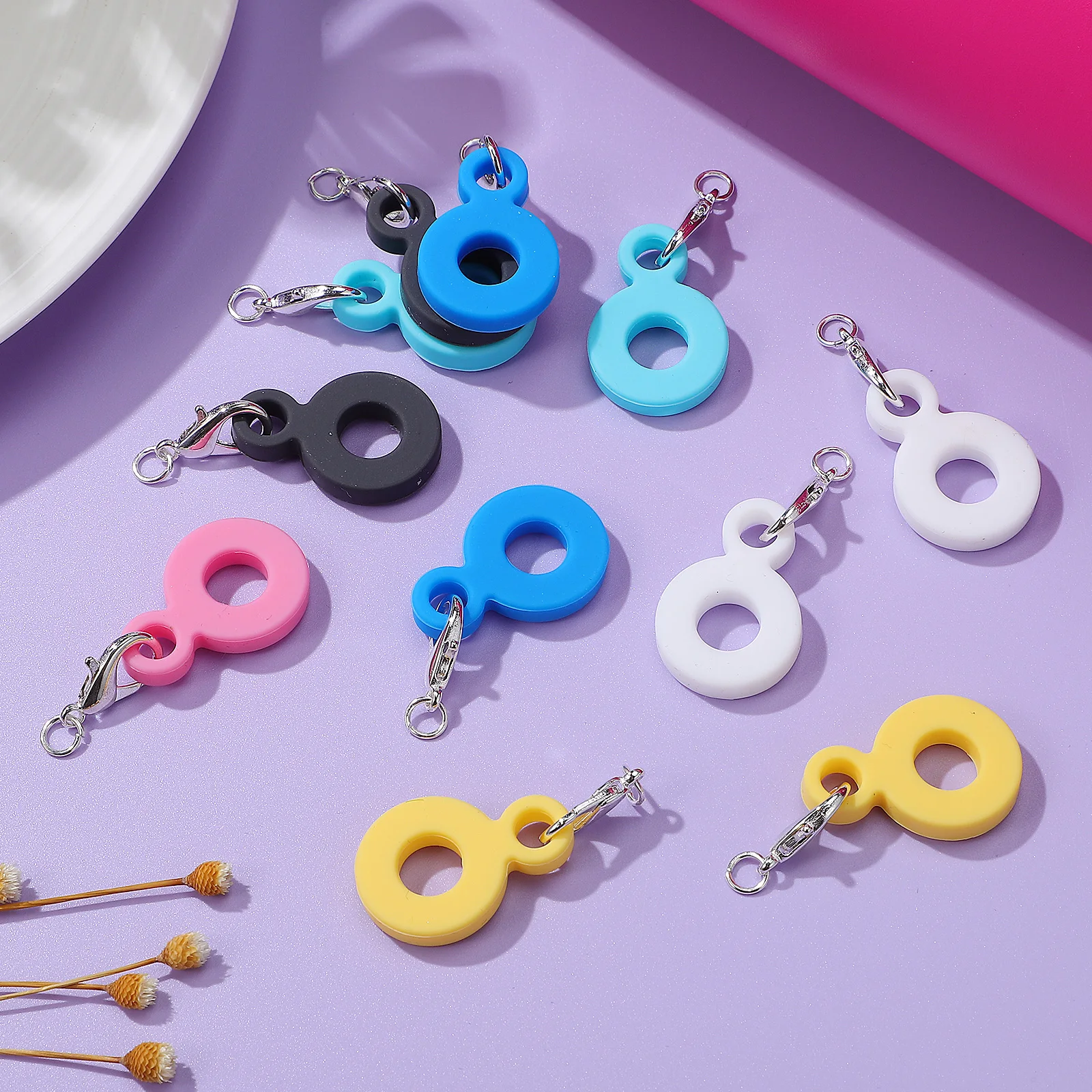 

12 Pcs Straw Hanging Ornaments Cute Silicone Charms Decorations Reusable Fits Straws Easy Clean Kitchen Bar Accessories