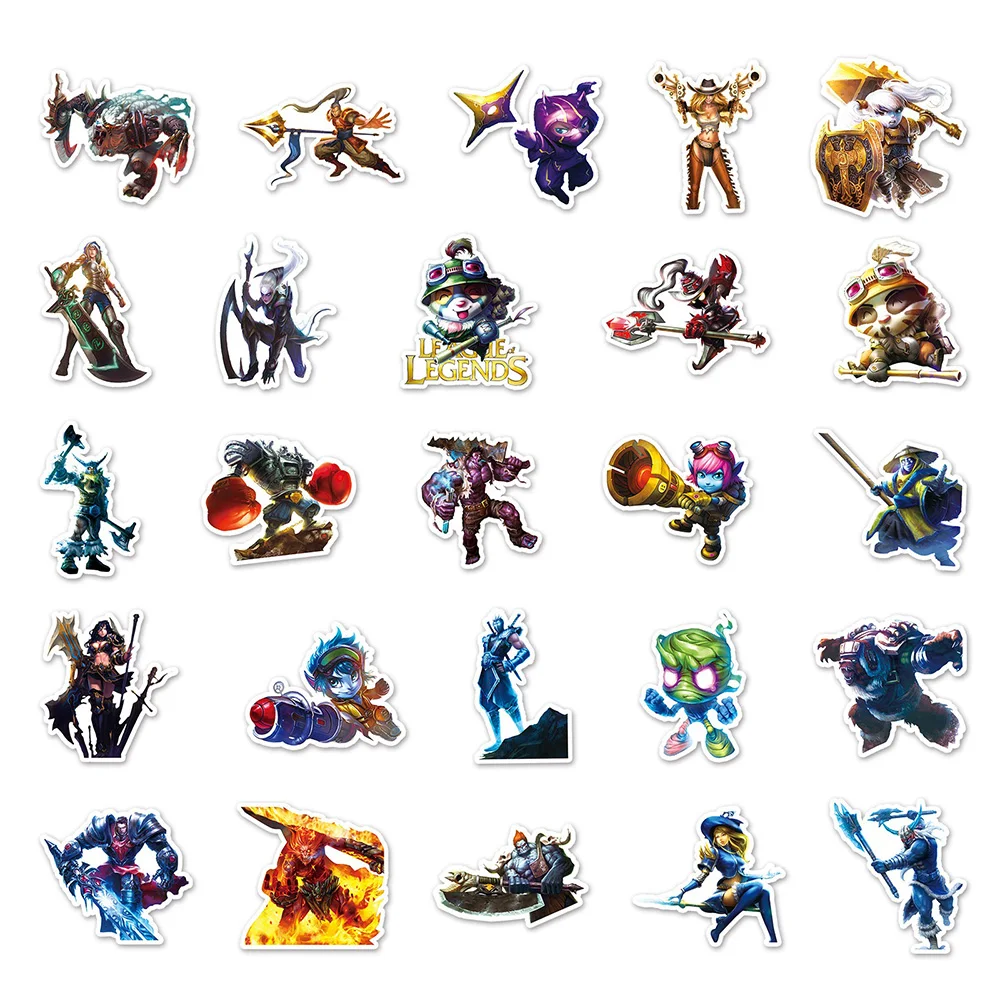 10/30/50PCS League of Legends LOL Riot Games Stickers DIY Phone Laptop Luggage Skateboard Graffiti Decals Fun for Kid Gift