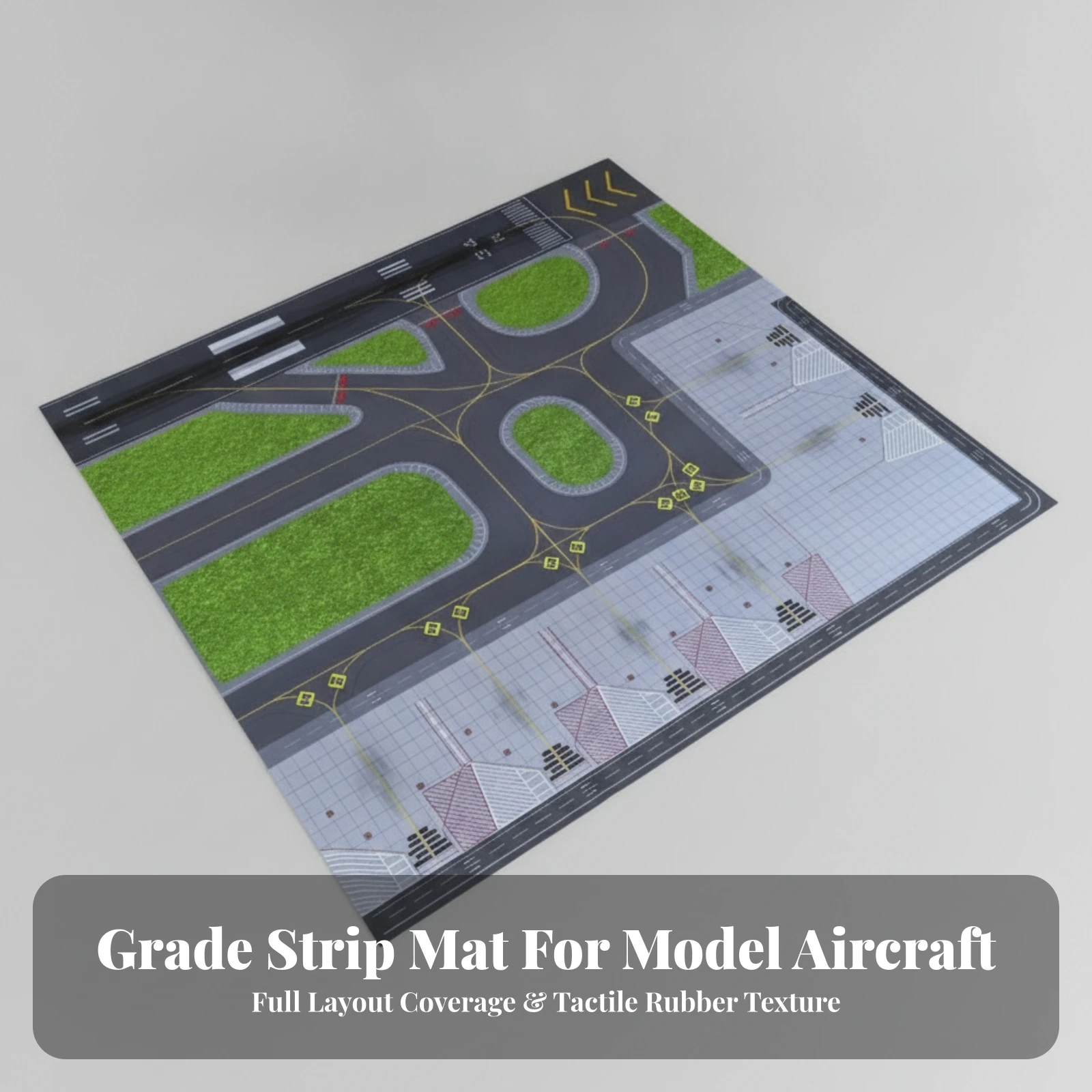 Rubber Airport Apron Play Mat Detailed Airport Runway Play Mat Flexible Easy to Store for Aviation Enthusiasts