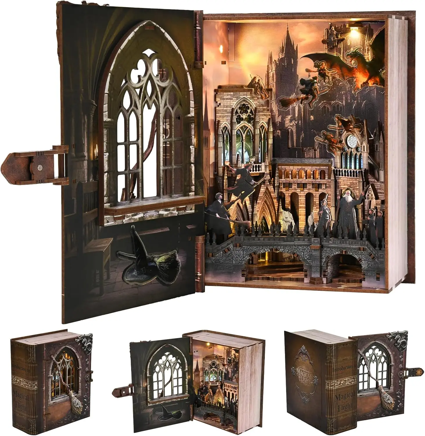 

DIY Miniature House Kit for Adults, Teens & Beginners - Magical Flight Book Nook Library Decor