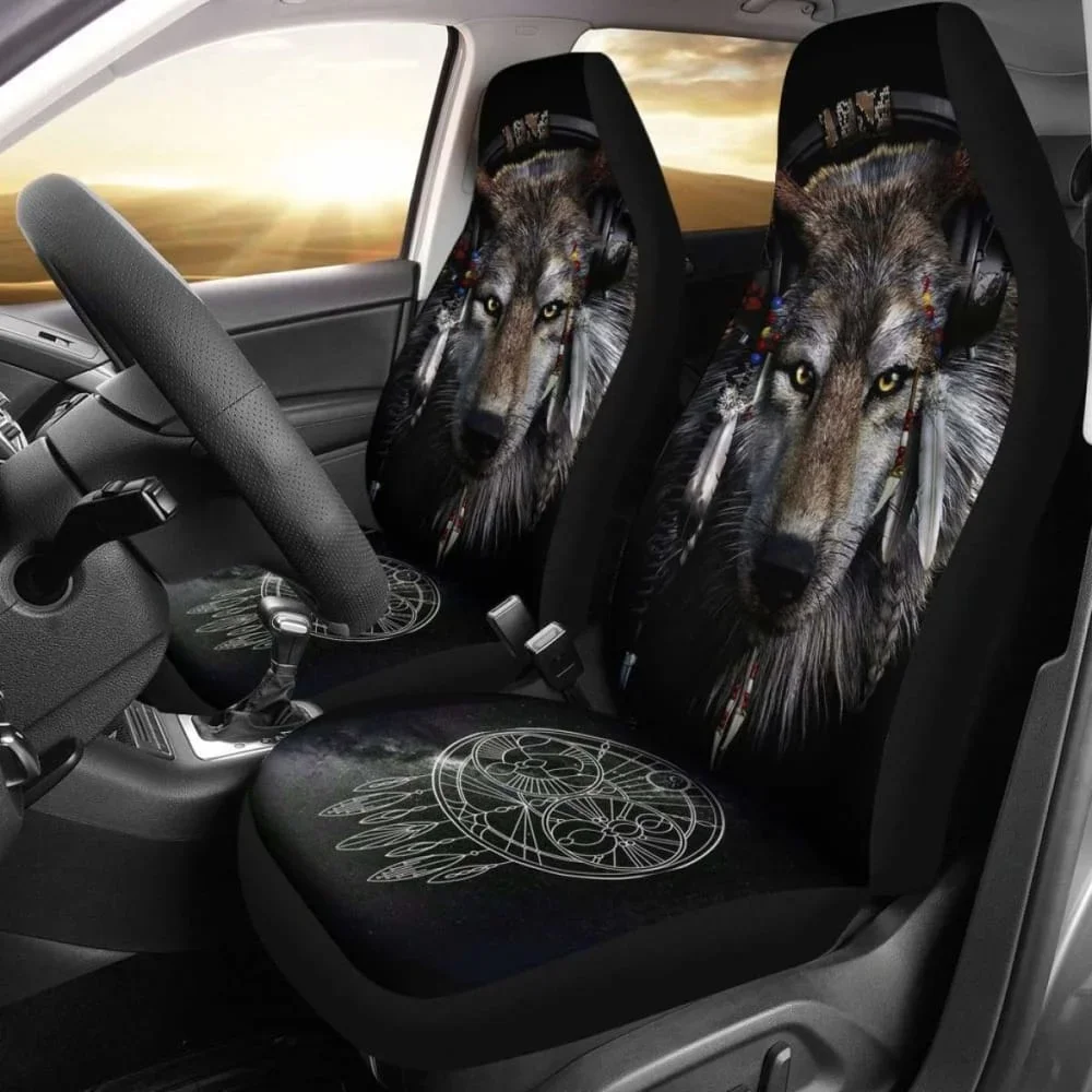 Wolf Dream Catcher Car Seat Covers Amazing 200904,Pack of  Front Seat  Cover