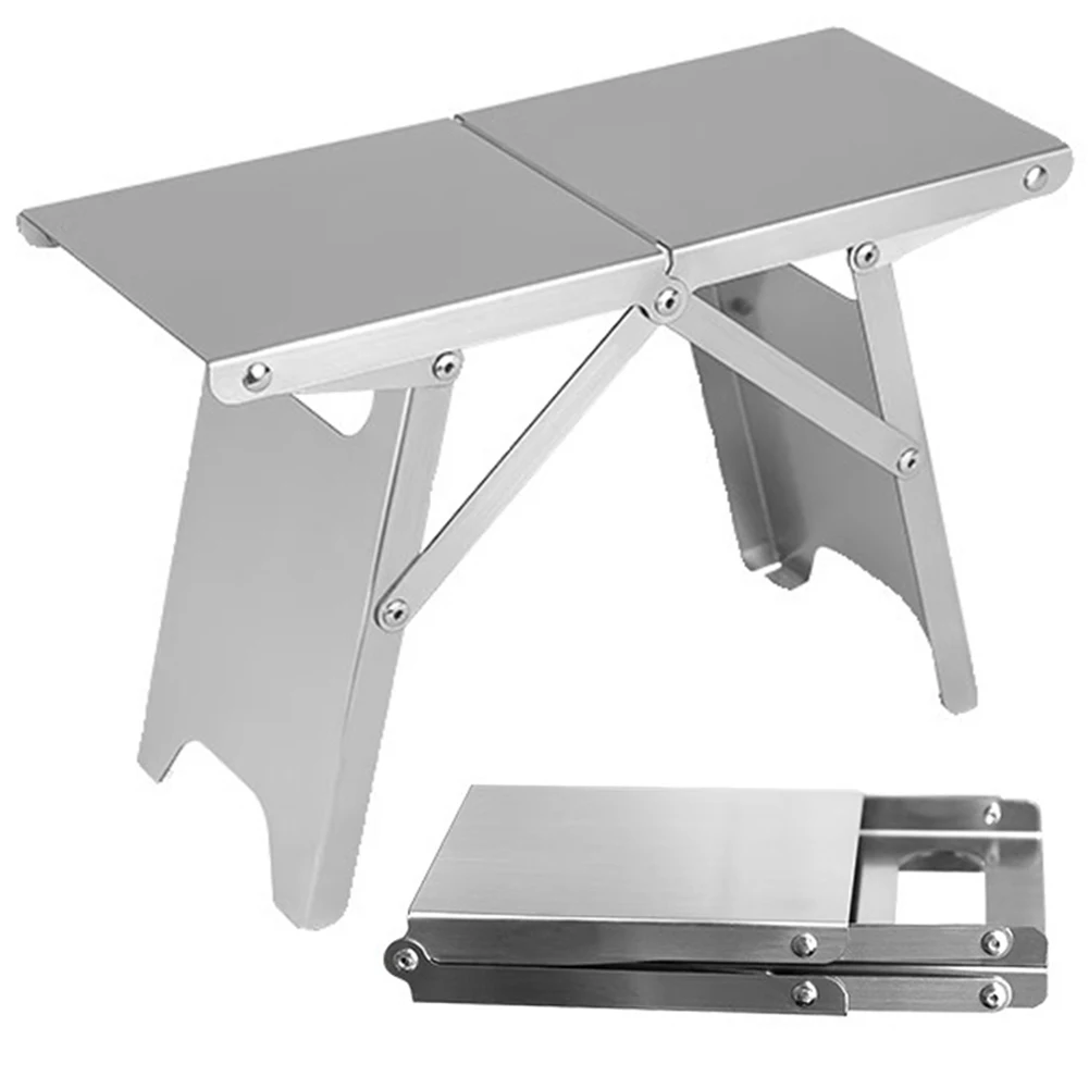 

Camping Folding Table Stainless Steel Compact Camping Table Foldable Travel Furniture Equipment Supplies for Outdoor Fishing