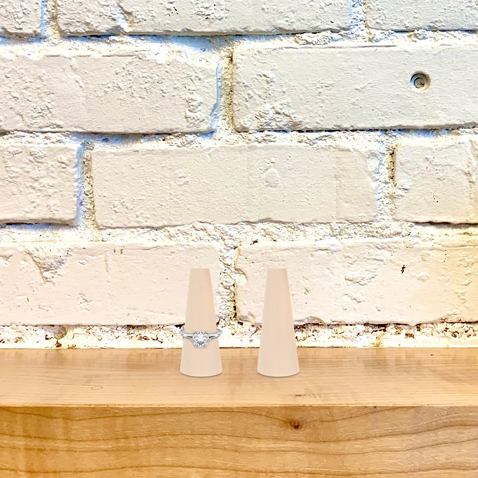 20 قطعة من الخشب الطبيعي المخروط الدائري حامل عرض المجوهرات منظم الحد الأدنى على شكل مخروطي حامل لديكور متجر المنزل بنفسك #2