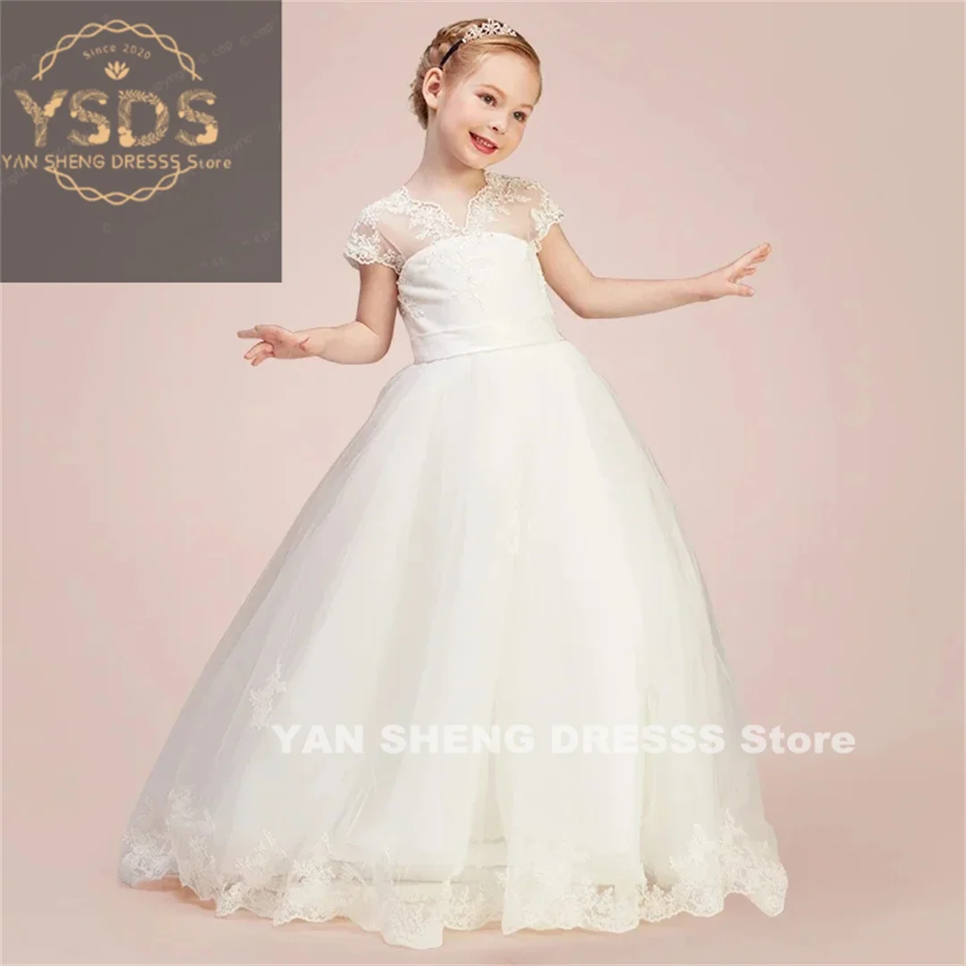 

Kids' Princess Flower Girl Dress Wedding Ceremony First Communion Banquet Prom Night Celebration Event Ball Evening-Gown Party