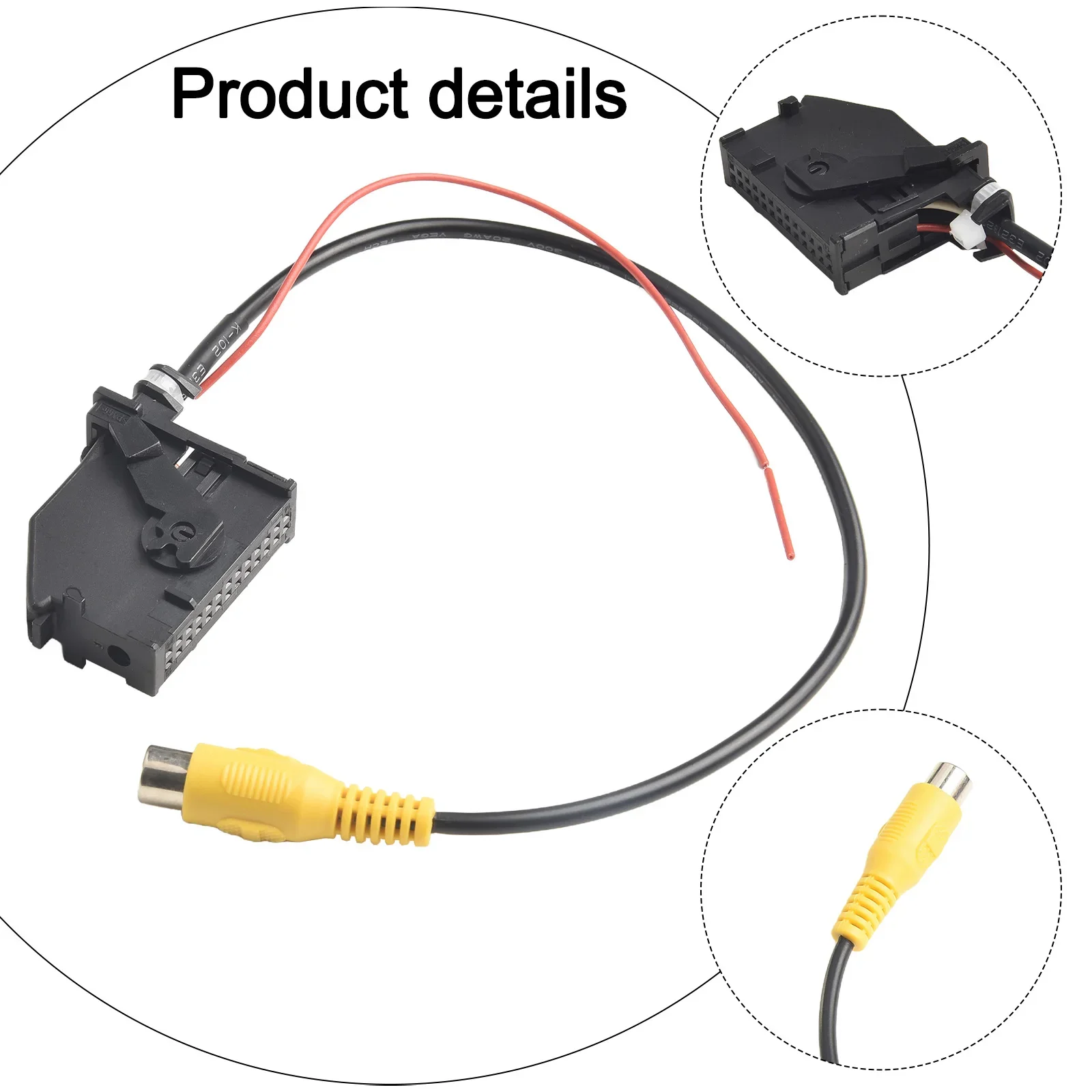 For Skoda 26 Pin Connector Reverse Backup Camera Cable Adaptor Easy to Use Wear Resistant Material for Longevity