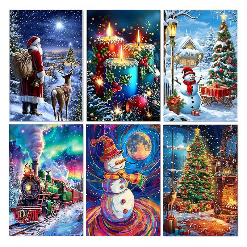 AB Drill Diamantmalerei, Weihnachtsschneemann 5D Diamantmalerei, Diamantmalerei-Set für Erwachsene und Anfänger, DIY Mosaik Maki