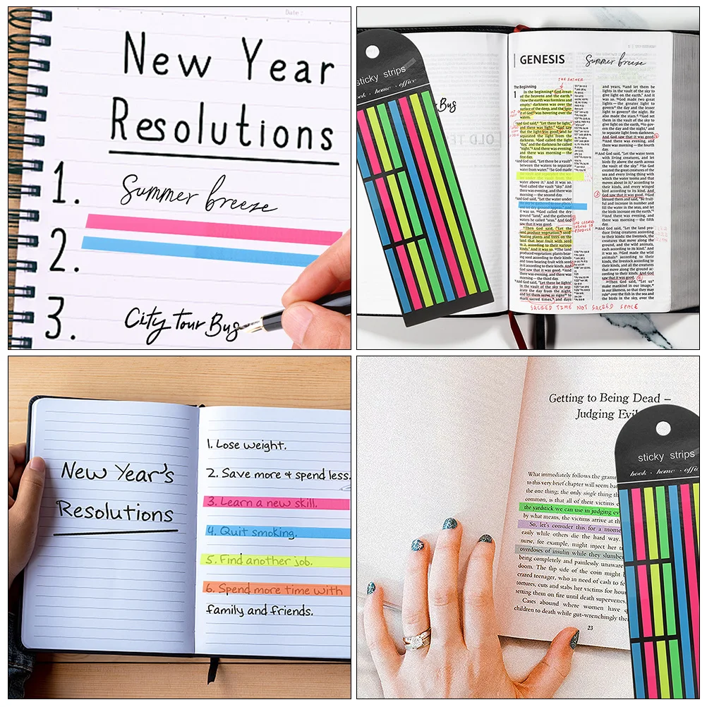6Pcs Fluorescent Reading Strips Colorful Guided Reading Markers Convenient for School Office Highlighting Notes Page Markers