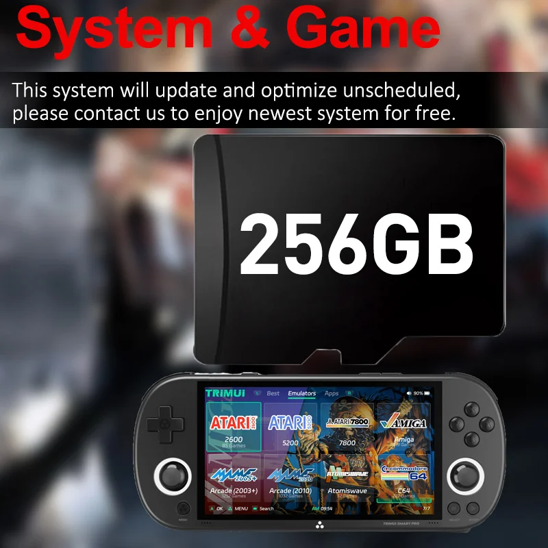 Trimui Smart Pro Game Console SD Card 256GB تركيب مسبقًا 30000+ ألعاب ريترو 50+ محاكيات لـ PSP/PS1/GG/N64 بطاقة الألعاب لـ Trimui