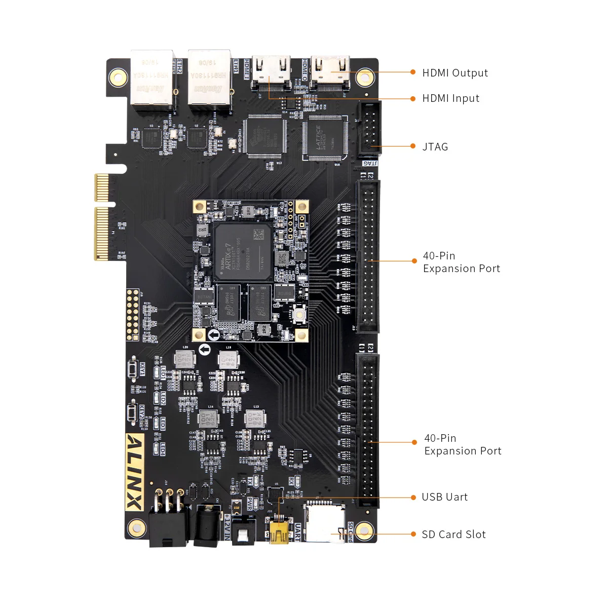 Imagem -04 - Alinx Ax7103 Xilinx Artix7 Xc7a100t Fpga Placa de Desenvolvimento a7 Soms Pcie Acelerador Cartão