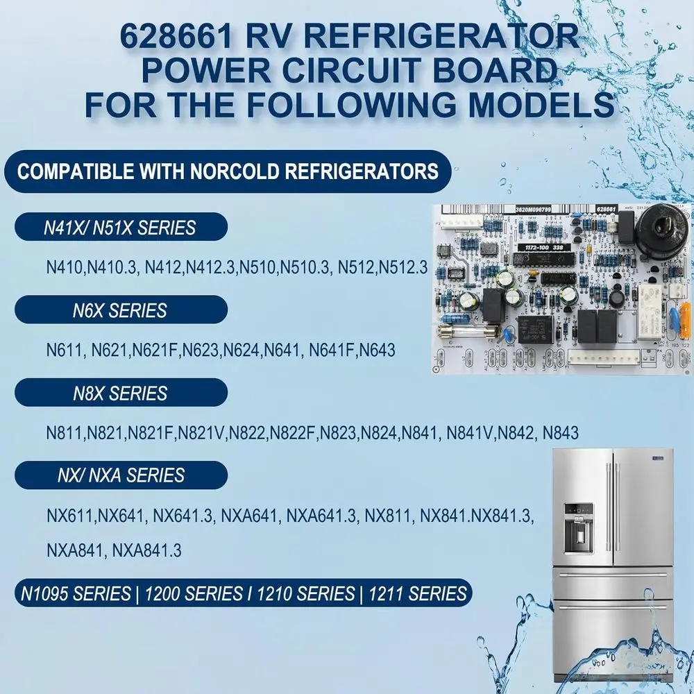 ترقية 628661 RV الثلاجة مقاوم للماء لوحة دوائر كهربائية استبدال ل Norcold N41X N51X N6X N8X N1095 NX/NXA ، 1200،1210،1211