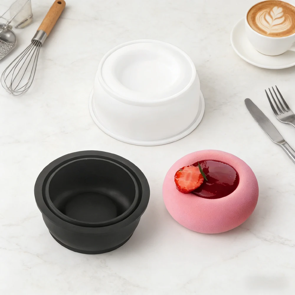 Molde de Silicona para Pastel con Diseño Cóncavo Circular de 1, 6 o 15 Celdas, Molde para Pastel de Mousse Francés, Utensilios de Cocina para Hornear Postres