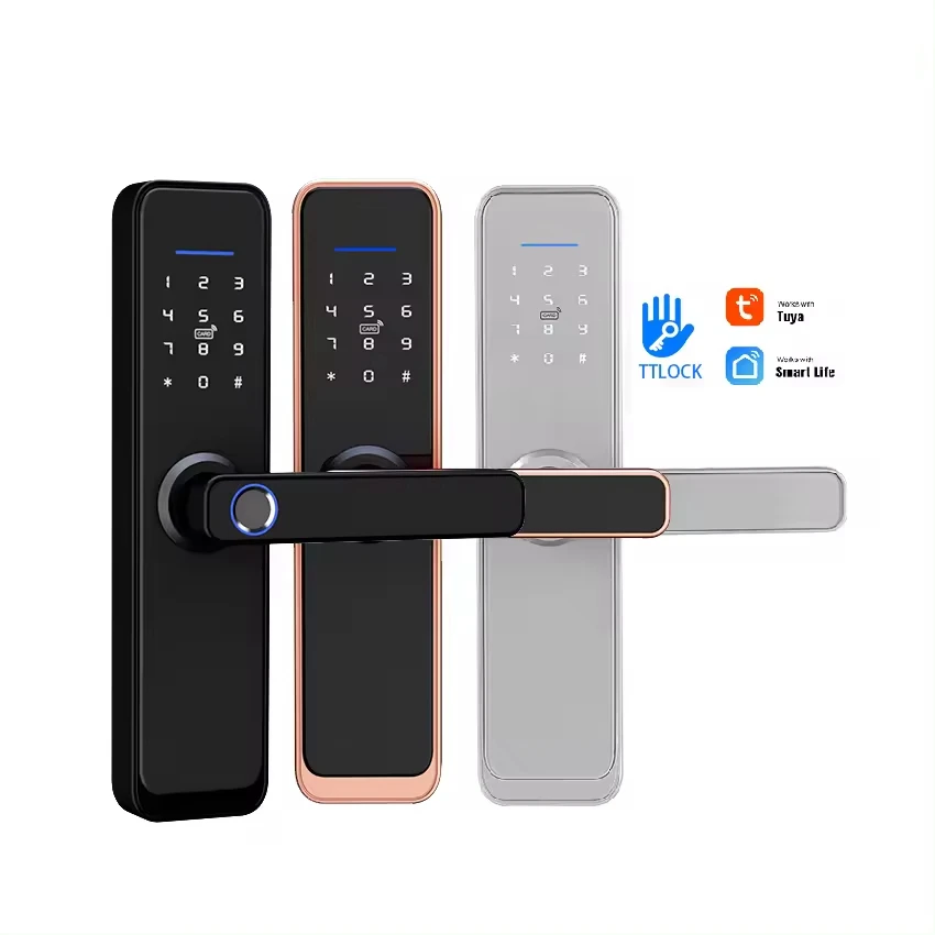 Key Card Smart Electronic Door Lock Biometric Fingerprint Password Smart Digital Lock Intelligent Gate Keyless Lock