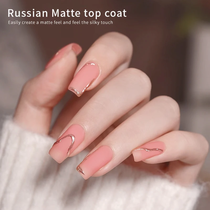 

Ibdgel 15ml Russian Matte Top Coat UV Gel Nail Polish Frosted Non Stick Powder Mat Top Coat No Wipe Semi Permanent Seal Gels