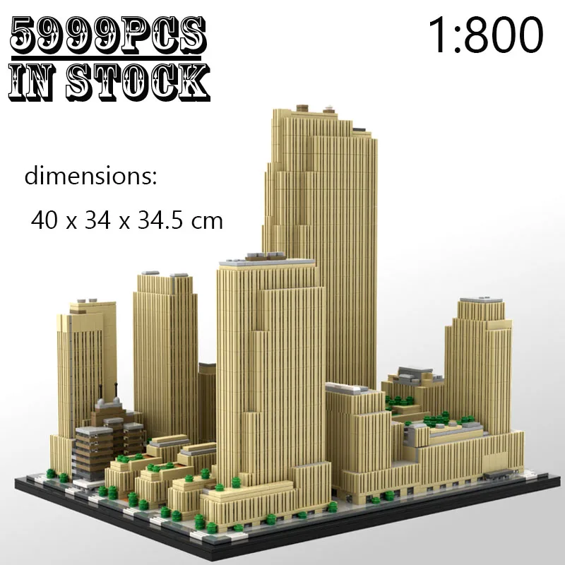 

MOC-178781 Building Block Rockefeller Center 1:800 Scale Model Cityscape Architecture Creative Toy DIY Birthday Christmas Gifts
