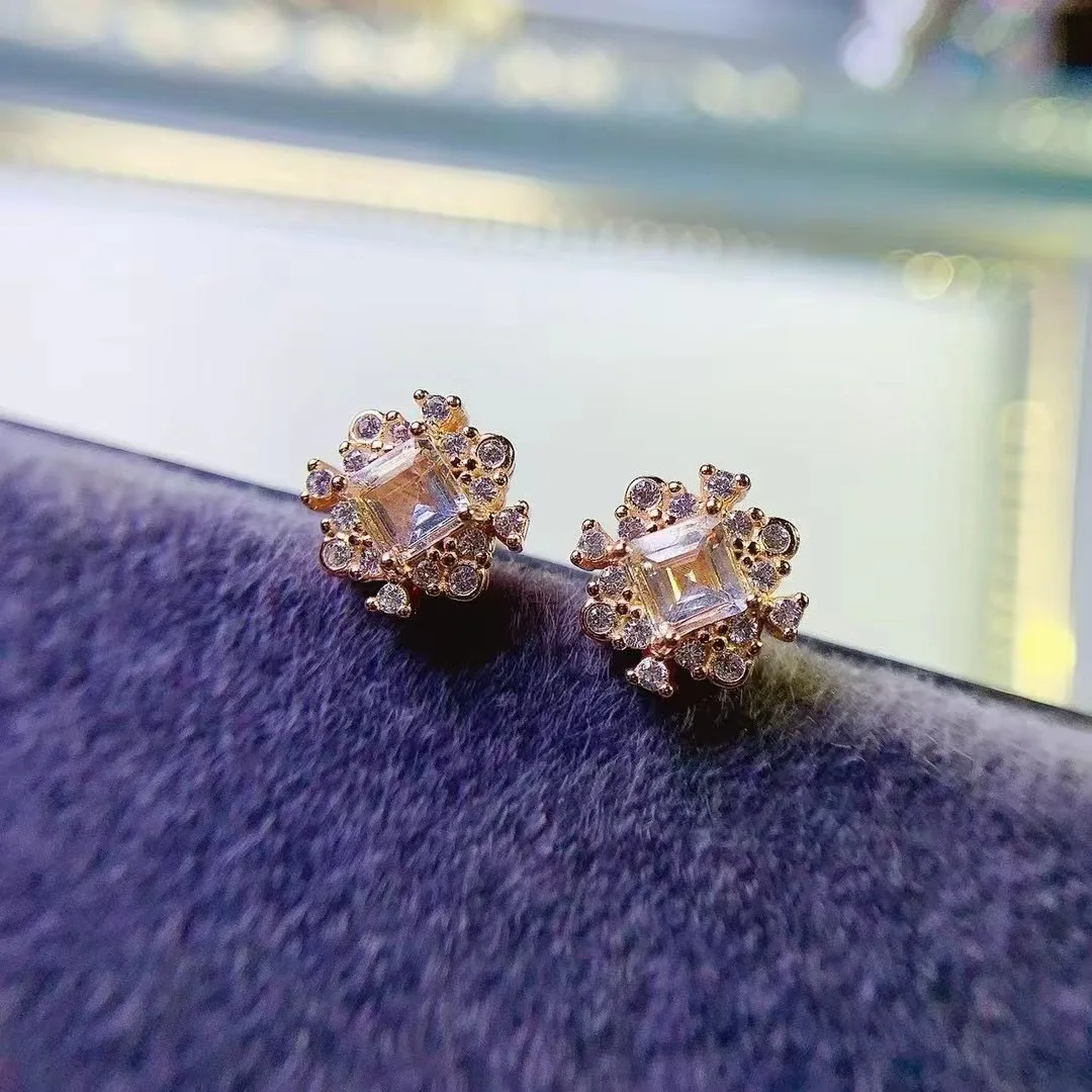 KJJEAXCMY High End Women's Earrings Natural Topaz S925 Silver with Electroplating Boasting High Clarity Full Brilliance Gift