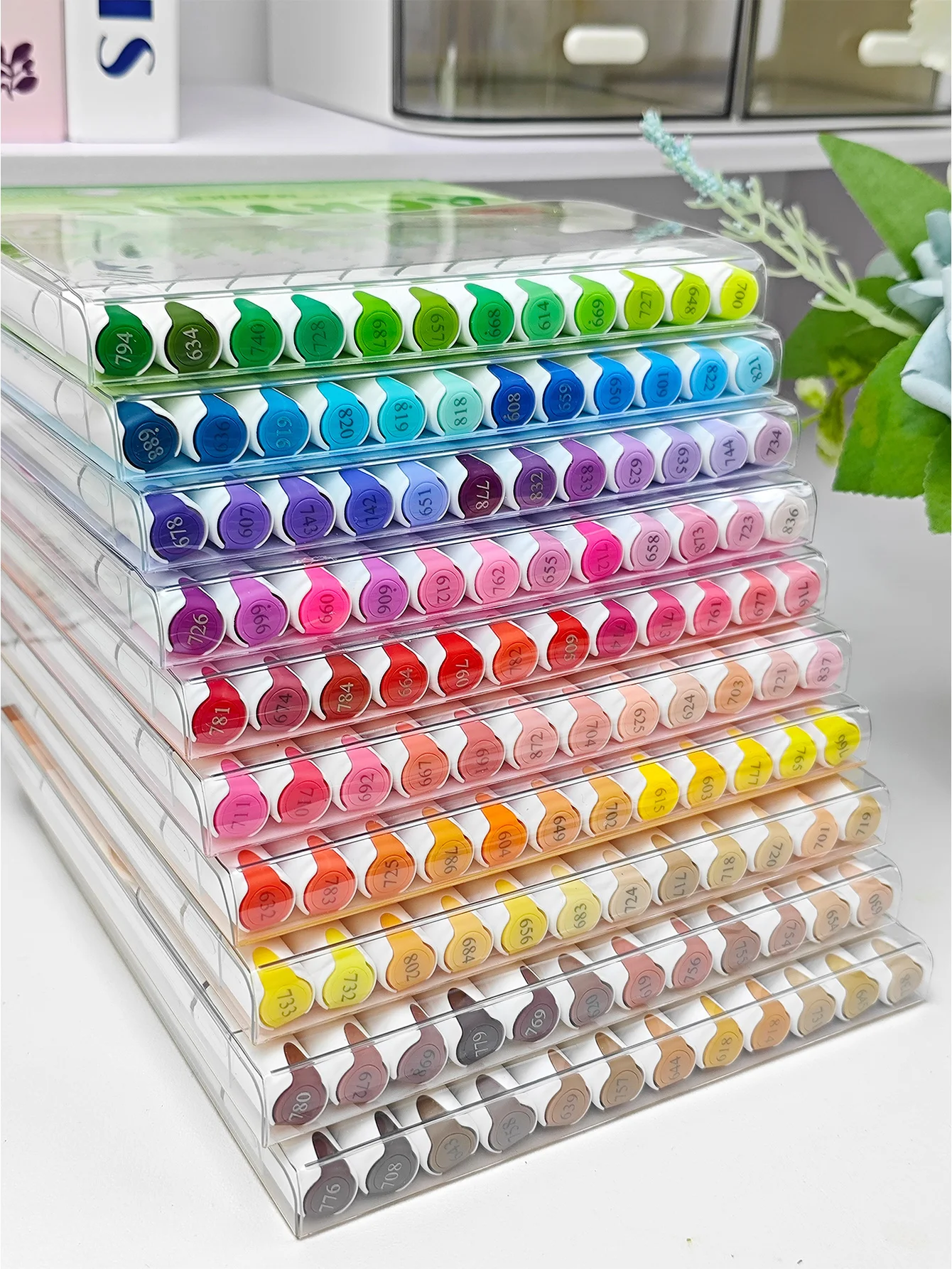 GuangNa 12/132 Farben Doppelkopf Acryl Malerei Marker Gerade Flüssigkeit Pype Acryl Marker Stifte Set Schreibwaren, GN.8109 – Detail 15