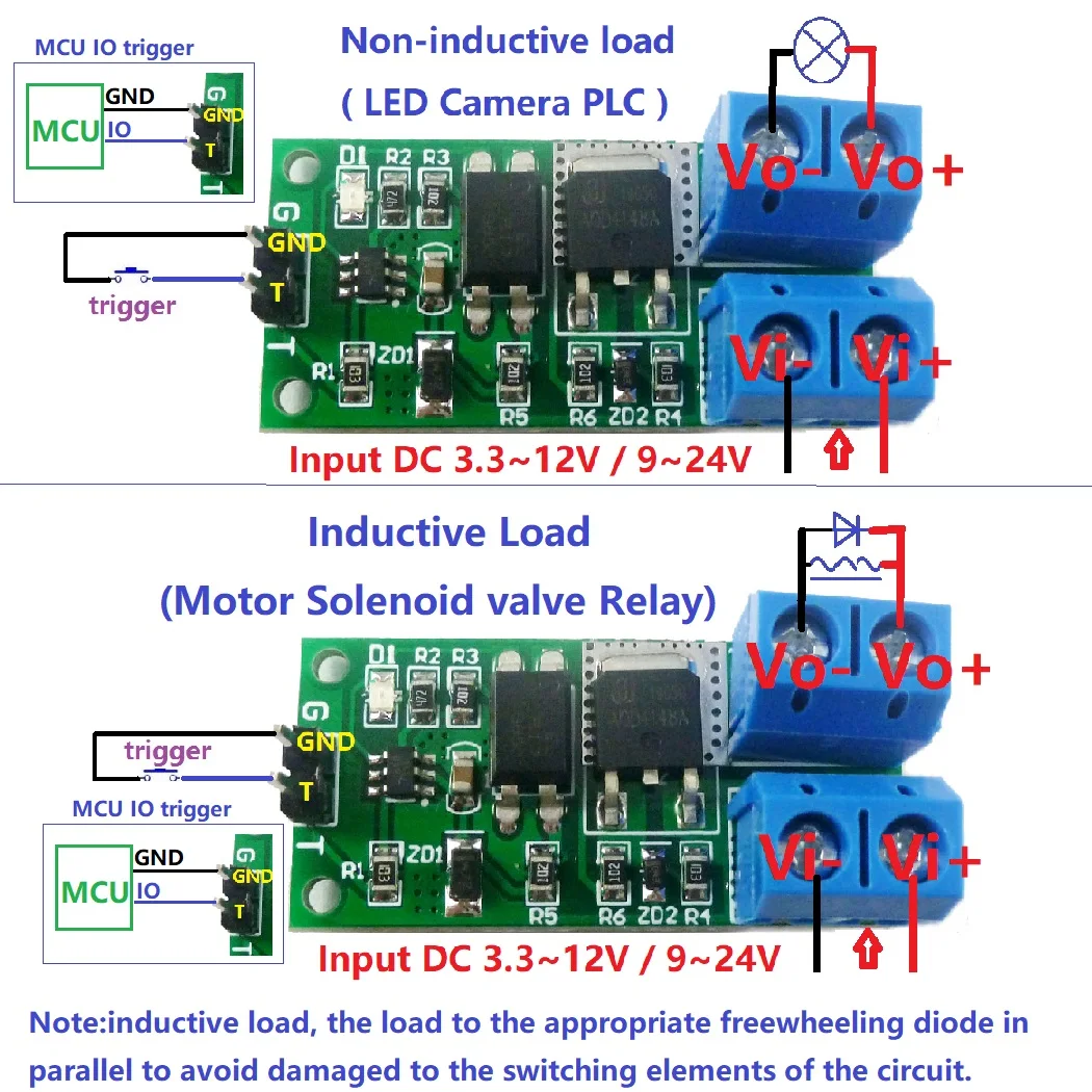 Einknopf-LED-Relais-Magnetventil 3,3 V-24 V 8 A Isolation Flip-Flop Latch Switch Modul Bistabil