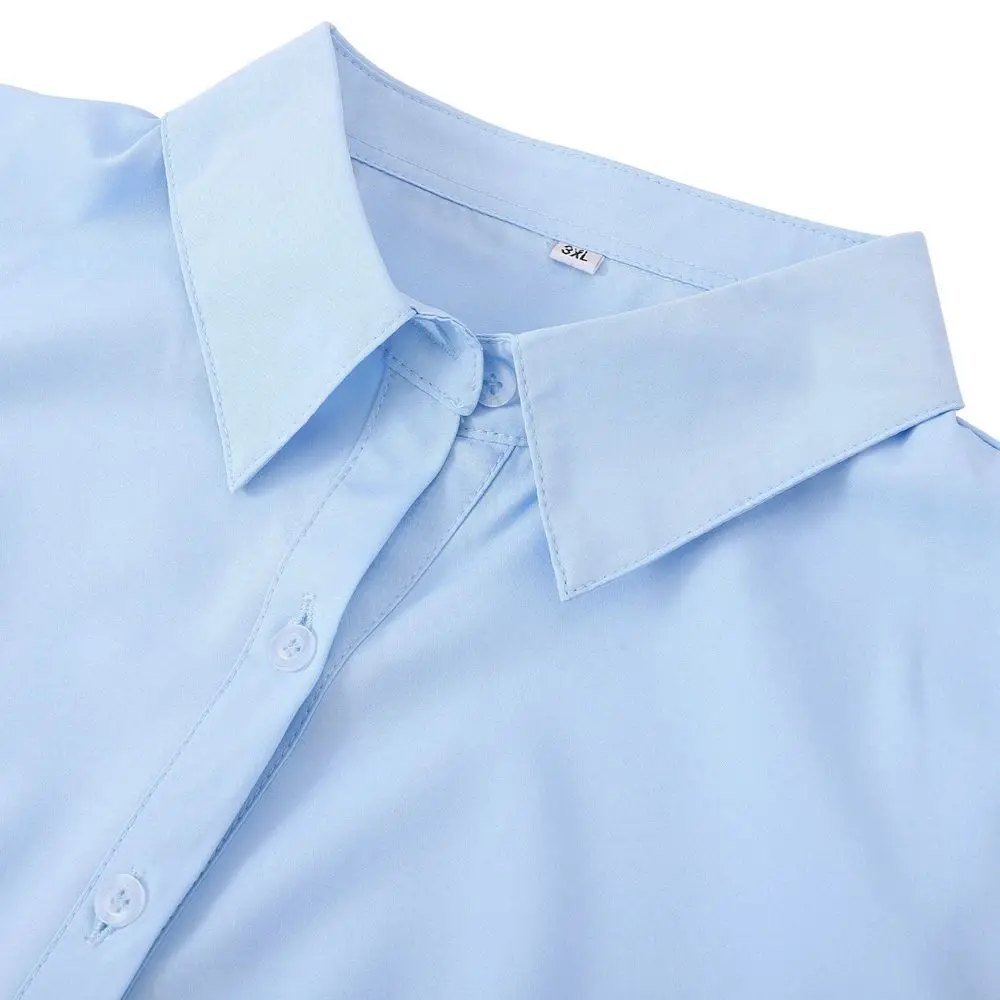 Professionele dames lange Sve irt Commute Sle Loose Fit Color Base Dr irt Fem Faion werkkleding