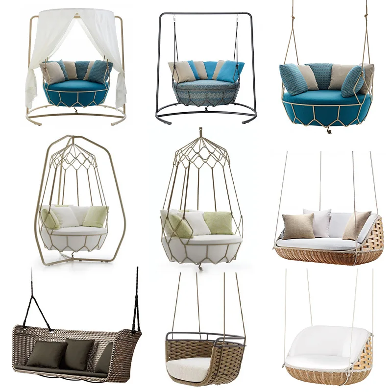 

Outdoor leisure Nordic rattan chair, hanging basket, swing, hanging chair, bird's nest design courtyard