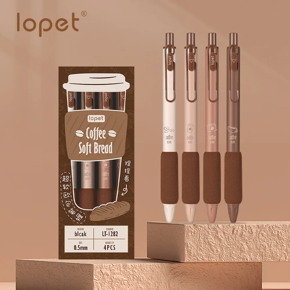 canetas esferograficas soft kawaii black ink lepot caneta kawaii gel cafe pao luxo ponto fino secagem rapida 05 mm unidades por conjunto 01