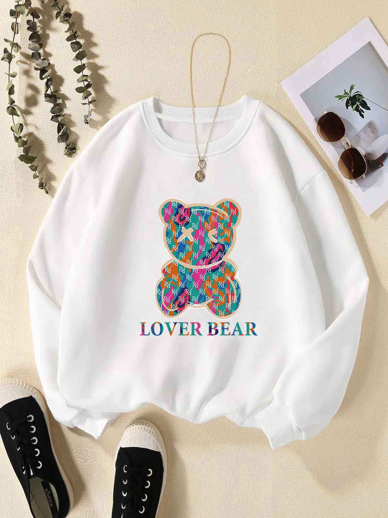 Japanese Tokyo Sakura Printing Spring Casual Women Pullover Sweatshirt Warm Soft Hoodies Loose Crewneck Fleece Female Clothing