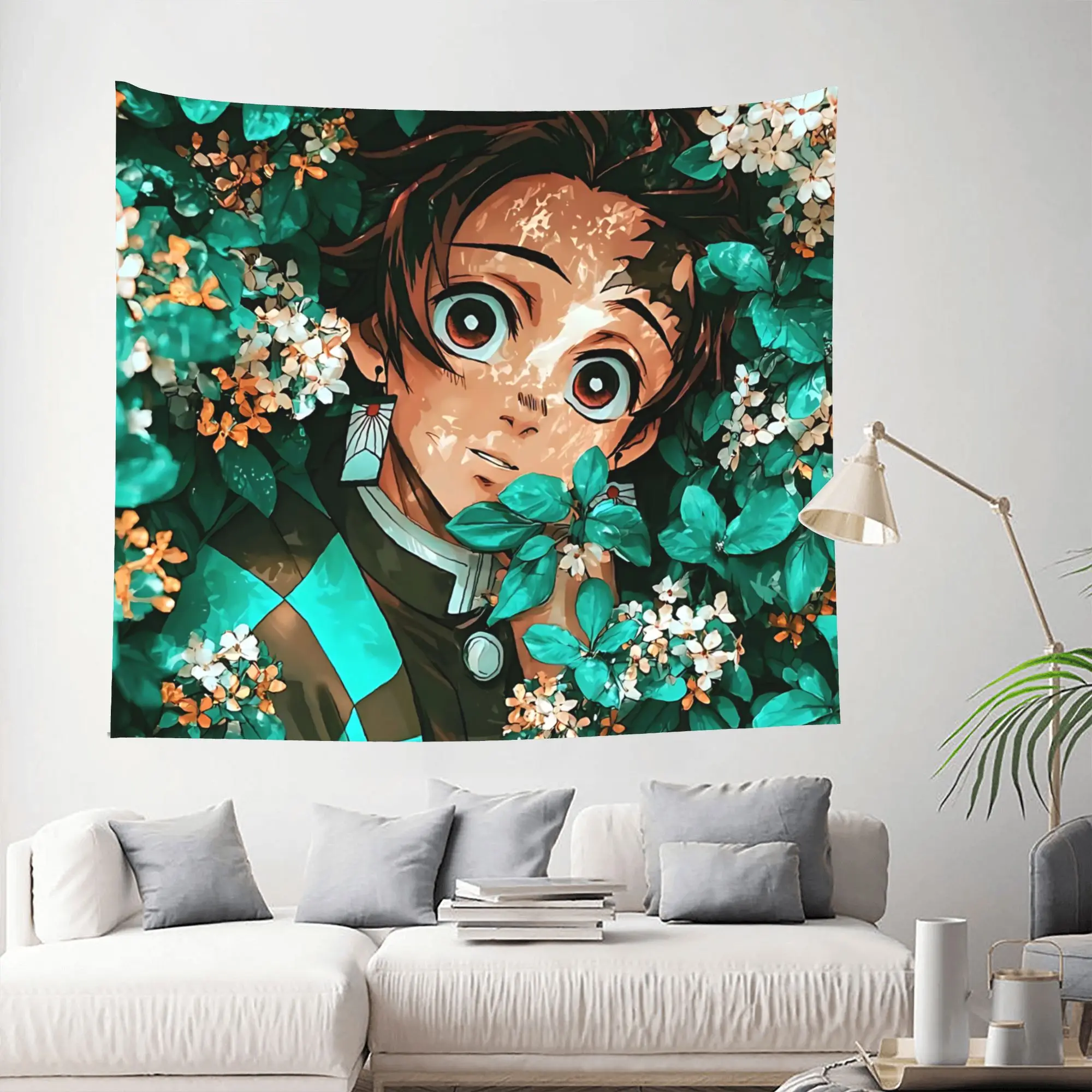 Customized Demon Slayer cutecore Tapestry Bedroom Decoration shounen manga Wall Hanging Blanket Tapestry Cool Stuff For Room