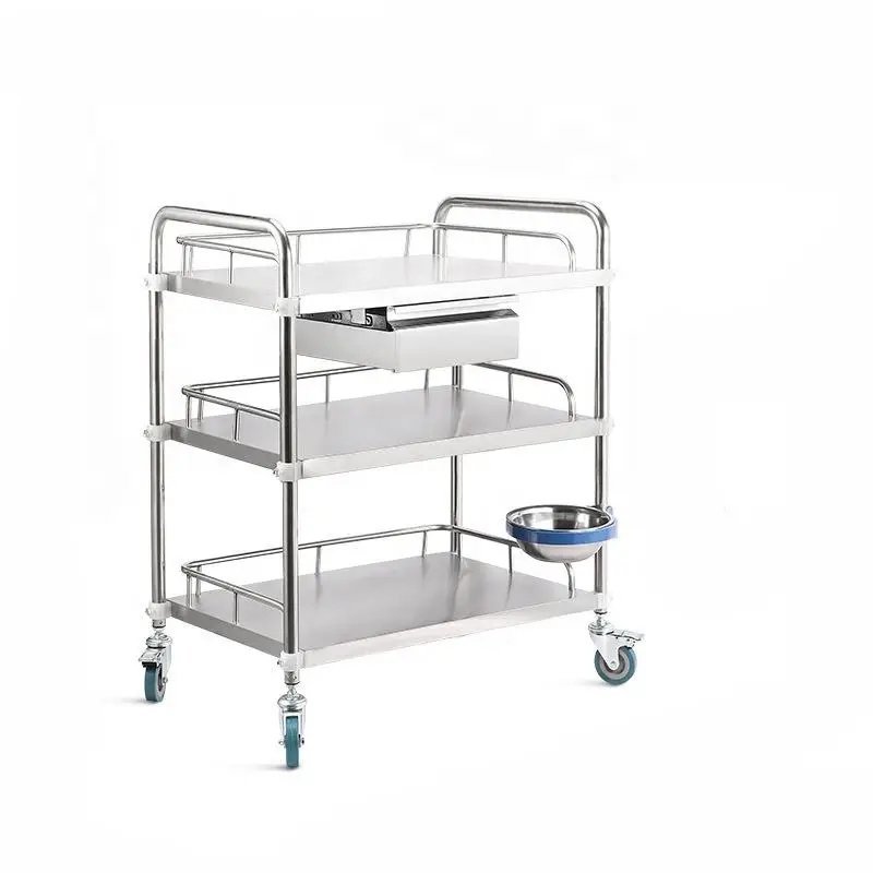 Stainless steel assembled medicine cart Medical Trolley Cart