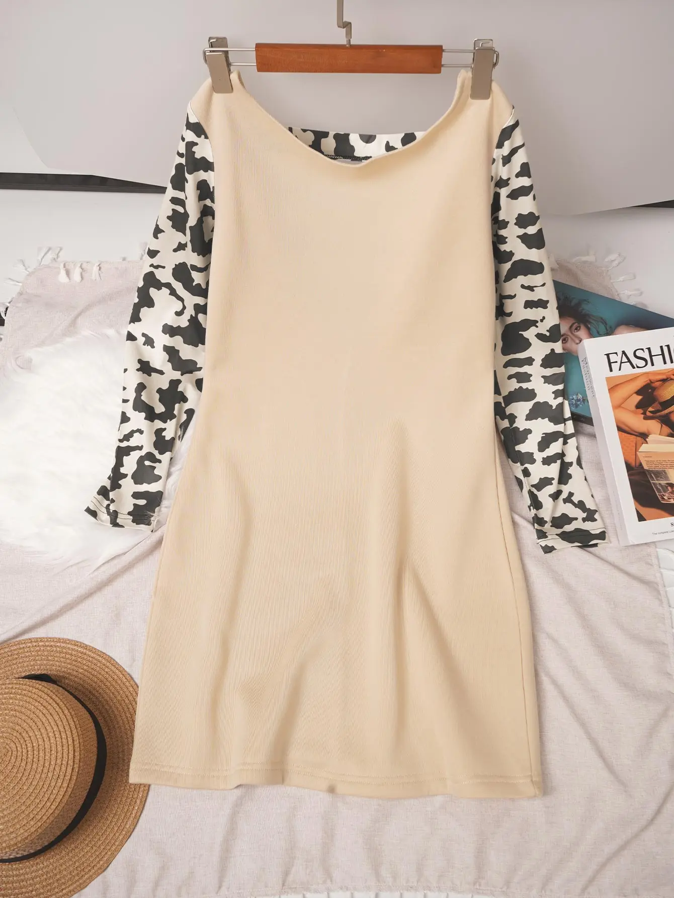 Women's Sexy Leopard Print Dress Backless Cutout Fashion Splice Skirt Elegant Gown for Special Occasions