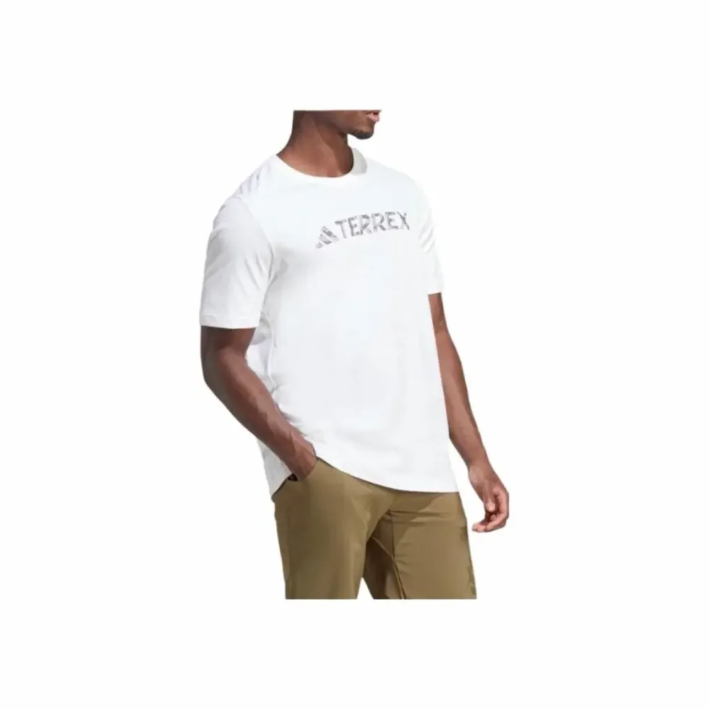 Adidas Letter Printed Pattern Pullover Round Neck Short Sleeve T-Shirt Men's and Women's White