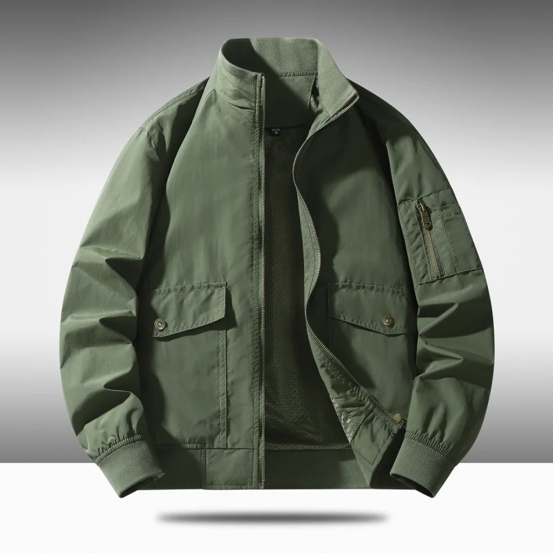 

Coat 's New Loose Medium Autumn Outfit Stand Collar Casual Sports Men's Retro