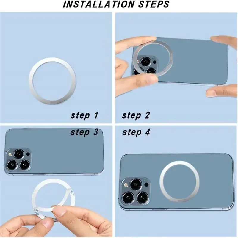 VIKEFON Magnetic Metal Plate Sticker Rings For Wireless Charger Magnet Car Mobile Phone Holder Iron Sheet For iPhone 16 15 14 13