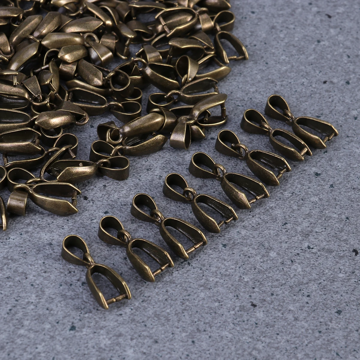 

100Pcs Brass Pinch Clasp Bails 16Mm Bronze Tone Bead Connector Pendant Finding Jewelry Making DIY Craft Component Accessory