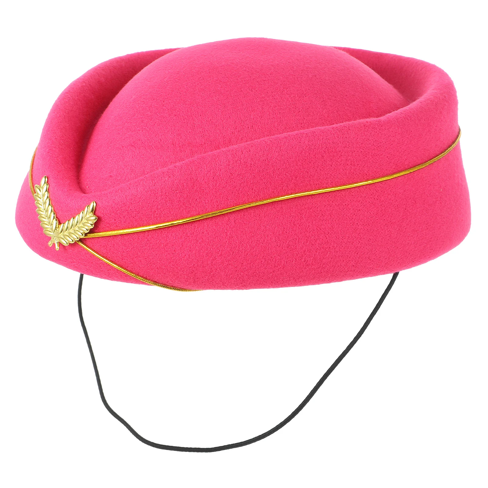 

NUOBESTY Stewardess Hat Black Wool Beret Flight Attendant Cap for Women Performance Yacht Hostess Costume